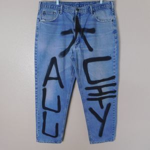 Carhartt Relaxed Fit Custom Art Jeans Size 40x30 5 Pocket Design Denim Logo
